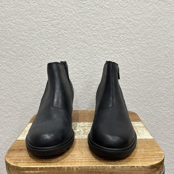 NEW Sorel Evie ll Black Leather Waterproof Ankle Boots Size 9.5 - Picture 4 of 11